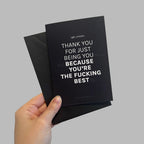 Biglietto "thank you for just being you" — Sincere Edition
