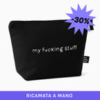 Bustina "my fucking stuff" con soffietto RICAMATA
