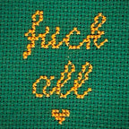 mini-ricamo-fuck-all-verde-arancio-dettaglio