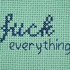 mini-ricamo-fuck-everything-verdino-blu-dettaglio