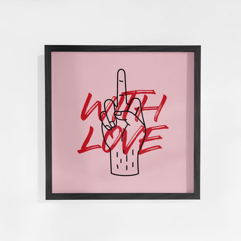 stampa-poster-with-love-rosa-cornice